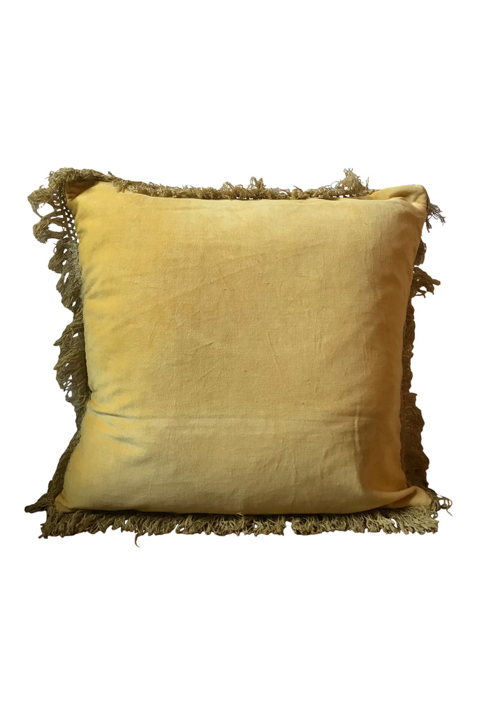 Velvet cushion cover with fringe - Sunshine