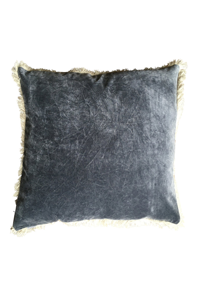 Stonewashed Velvet Cushion cover - Charcoal 50x50