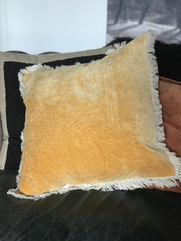 Stonewashed Velvet Cushion cover - Mustard 50x50