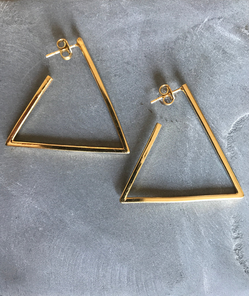 Triangular Earrings- GOLD plated silver