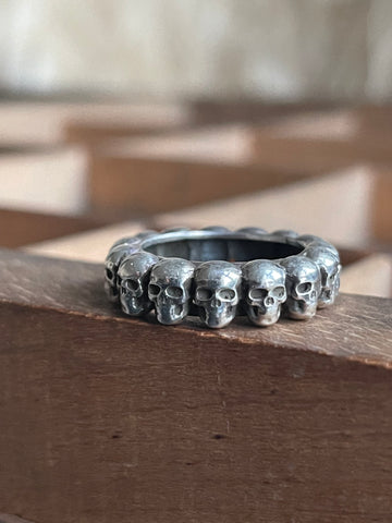 Skull band, 925 Silver ring