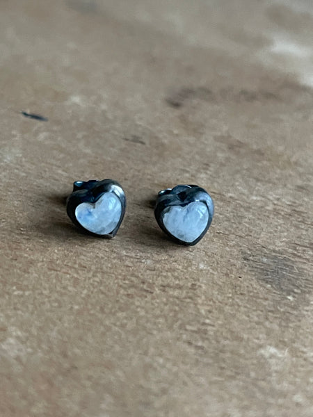 Moonstone heart earrings