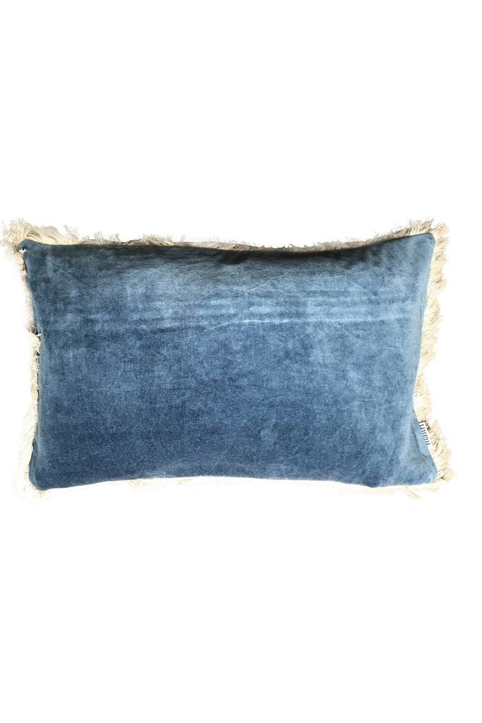 Stonewashed Velvet Cushion cover - blue 30x50