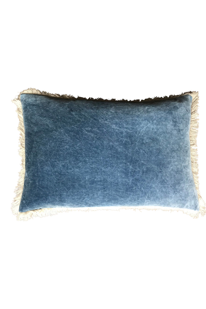 Stonewashed Velvet Cushion cover- blue 40x60