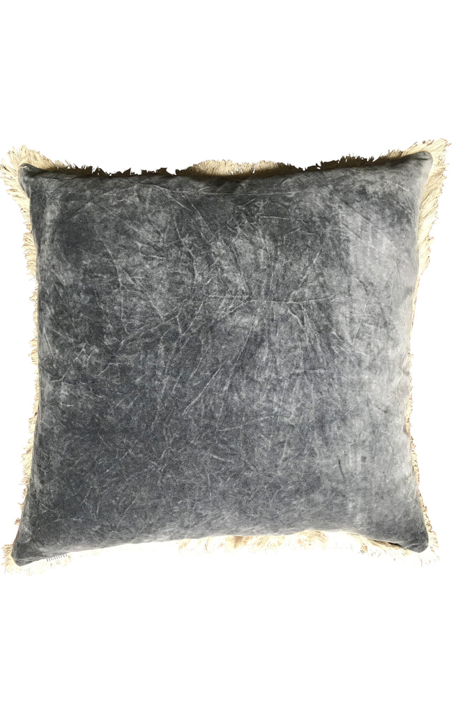 Stonewashed Velvet Cushion cover - Charcoal 60x60
