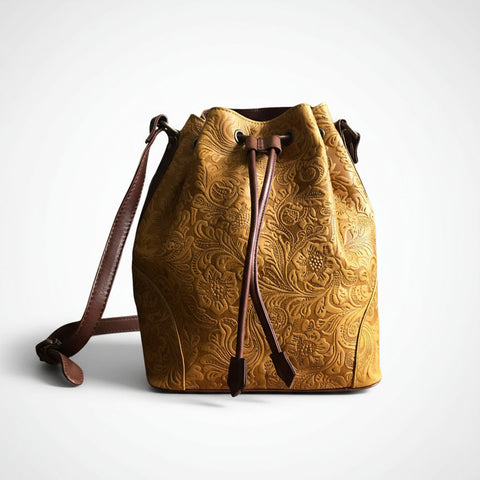 Mini Bucket Bag- Vintage Tan Floral