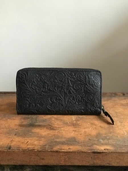 Zipped Purse / Wallet- New black floral