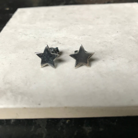 Oxidised 925 Silver Star Studs