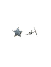 Oxidised 925 Silver Star Studs