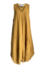 WDTS Mischa Balloon Dress mustard stripe