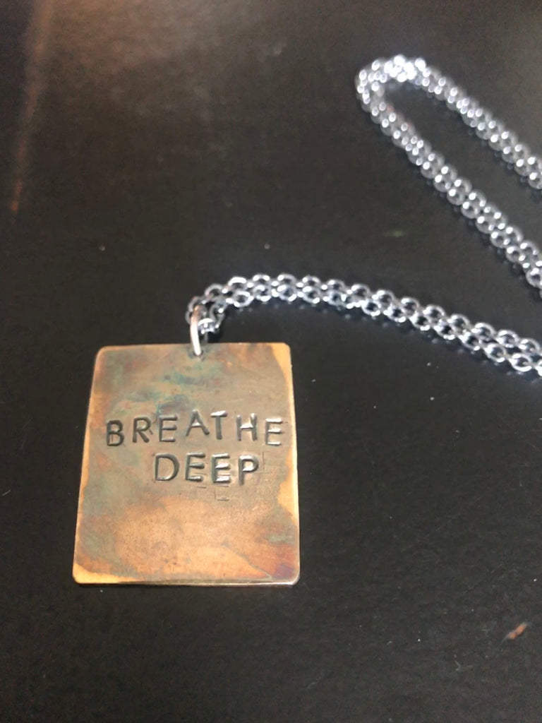 WDTS Oxidised Silver Necklace - BREATHE DEEP