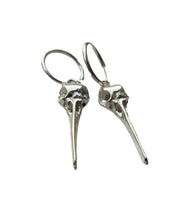 WDTS - Bird Skull Small Hoop Earrings - Silver
