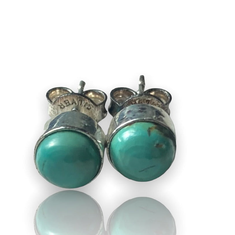 925 Silver turquoise Studs- silver setting