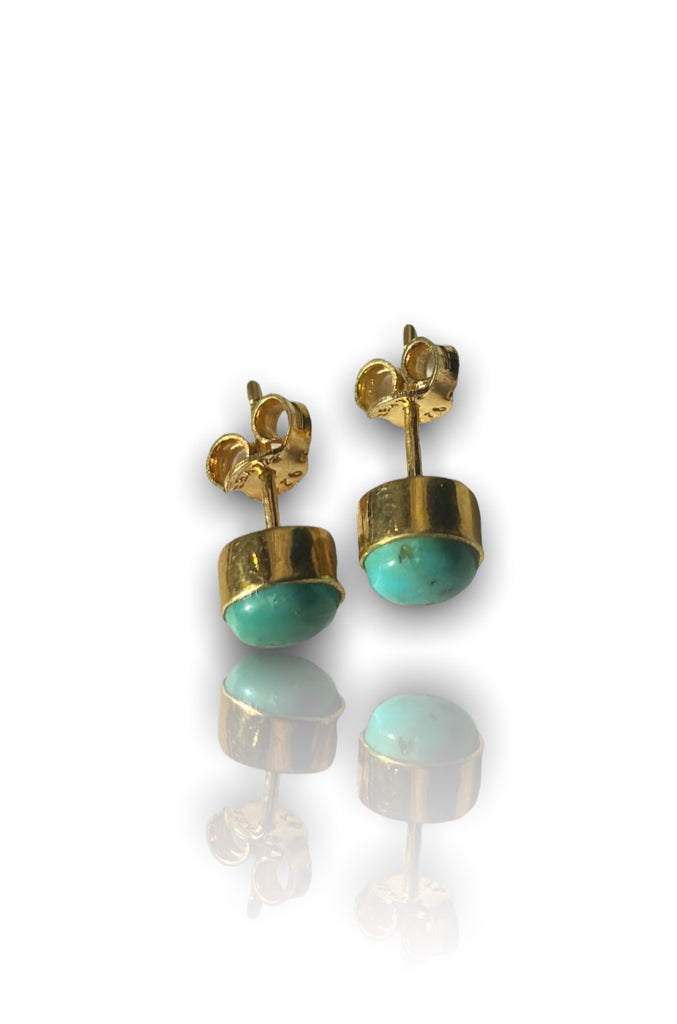 925 Silver  turquoise  Studs- Gold plated