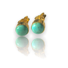 925 Silver  turquoise  Studs- Gold plated