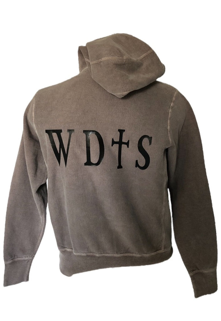 WDTS Heavyweight  L/S UNISEX Hood in garment dyed earth