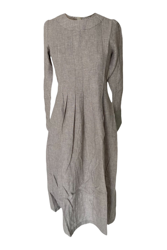 WDTS  - Tilly dress -Grey Linen with a grey thread