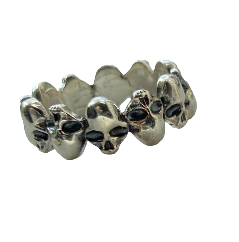 925 Silver Multi Skull ring