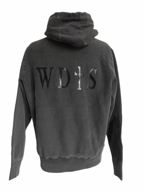 WDTS Heavyweight  L/S UNISEX Hood in distressed charcoal