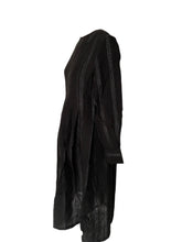 WDTS  - Tilly dress - Black Linen with a grey thread