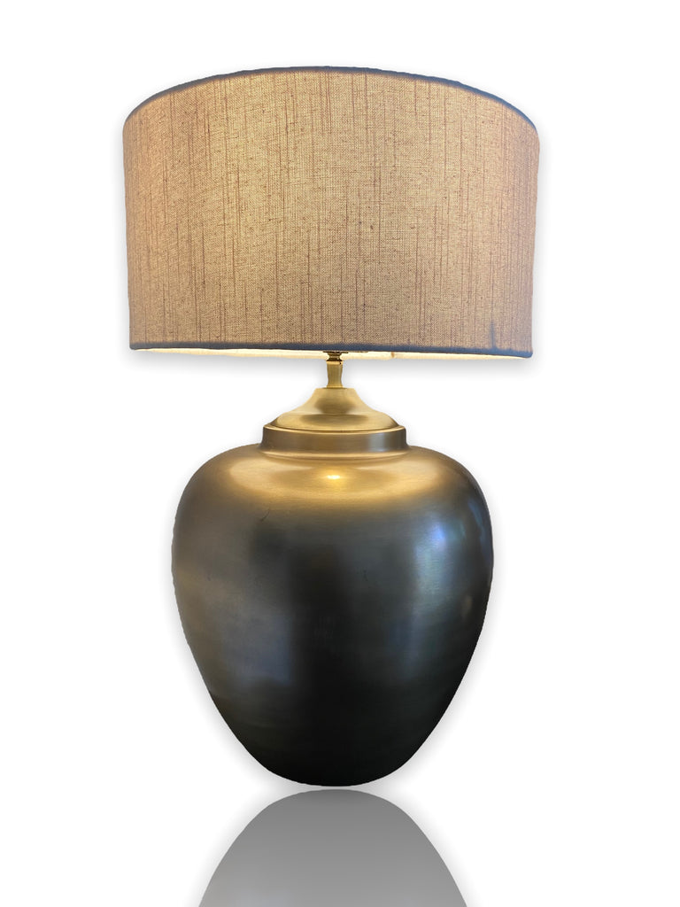 Deimas lamp - Antique brass finish & Linen Shade