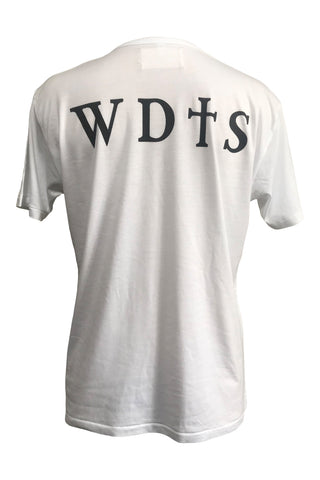WDTS bamboo white t shirt logo on back