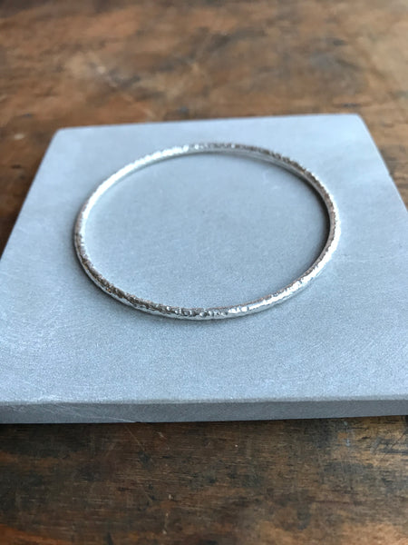 925 silver textured bangle