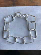 Silver rectangle link bracelet
