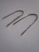 925 Silver Staple Earrings - Oxidised