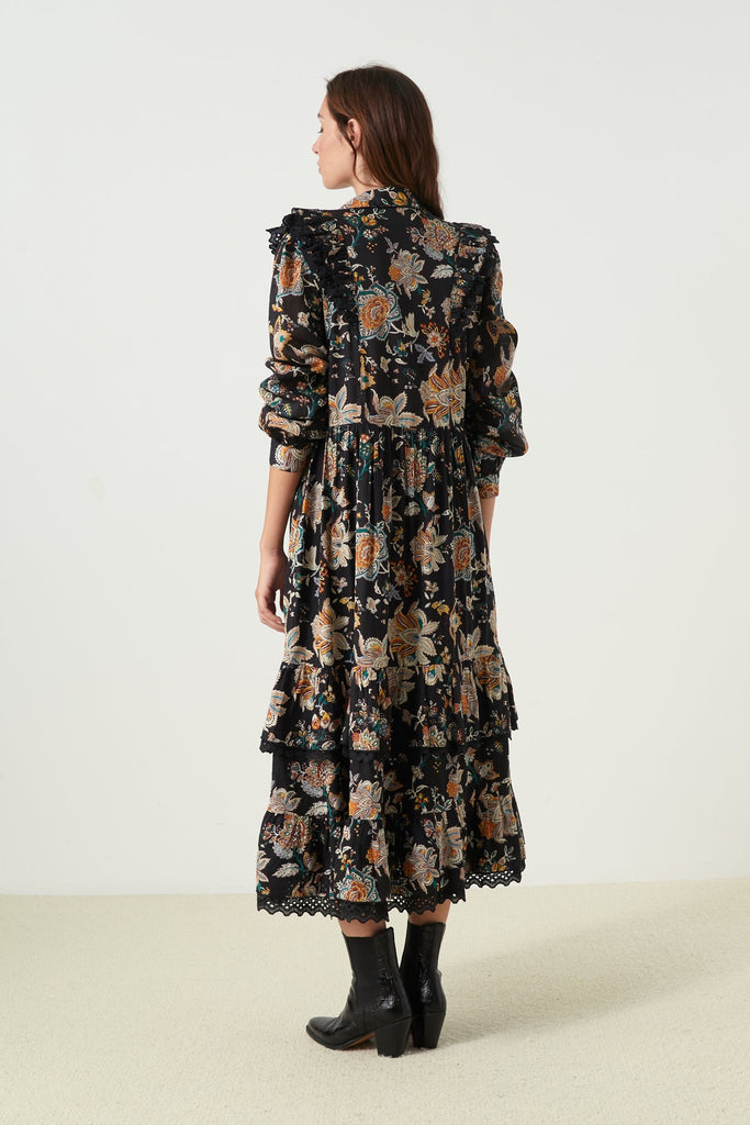 Leon & Harper AW22 Raphia Mahat Dress Black