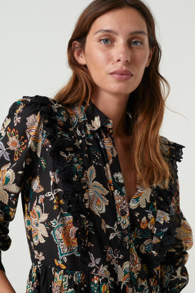 Leon & Harper AW22 Raphia Mahat Dress Black