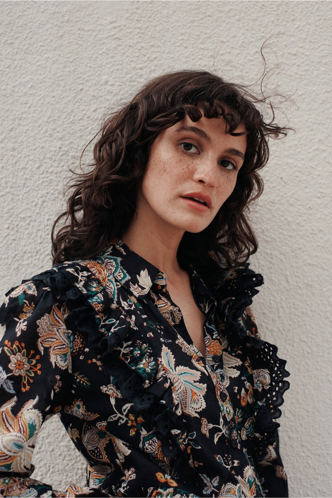 Leon & Harper AW22 Raphia Mahat Dress Black