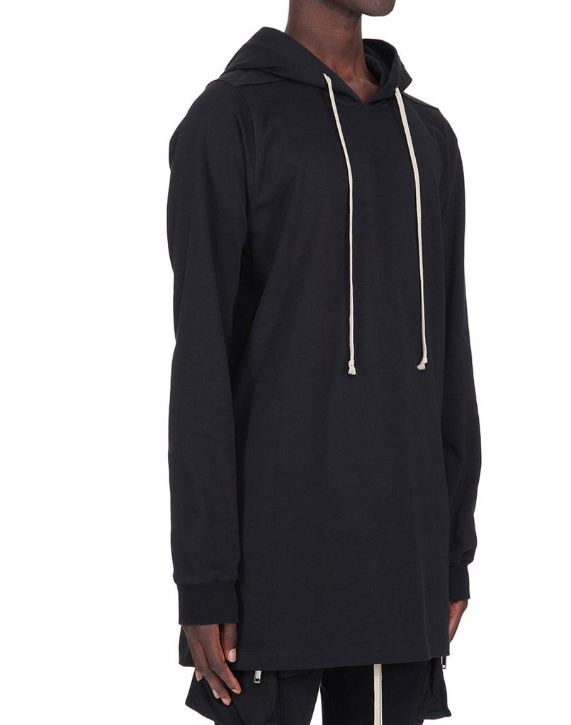 RICK OWENS SS23  EDFU HOODIE IN BLACK HEAVY JERSEY