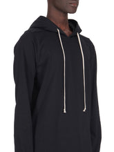 RICK OWENS SS23  EDFU HOODIE IN BLACK HEAVY JERSEY