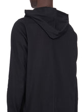 RICK OWENS SS23  EDFU HOODIE IN BLACK HEAVY JERSEY