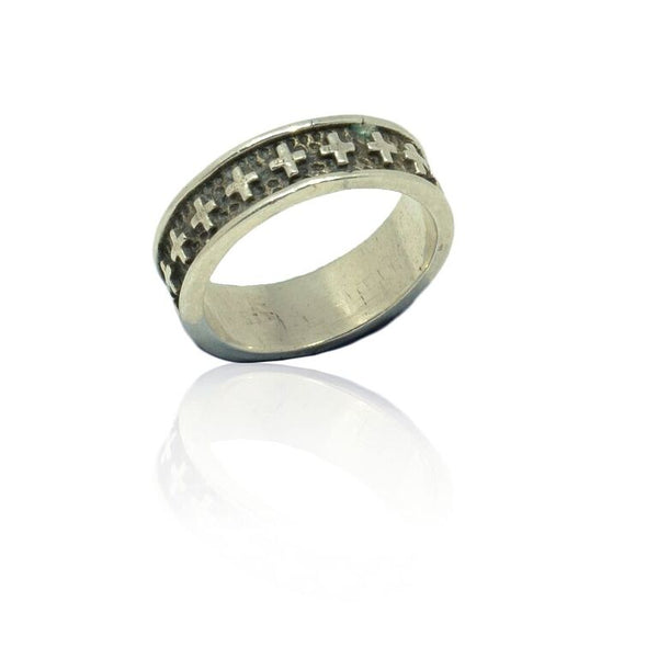 925 Silver Cross Band Ring