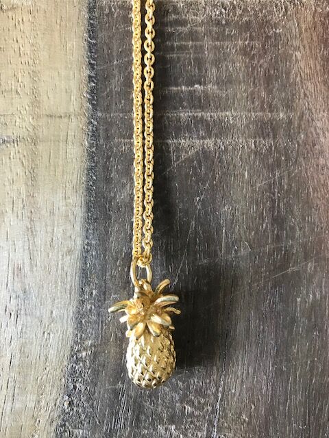 925 Silver gold plated Pineapple Necklace