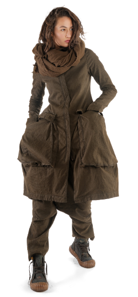 Rundholz AW23 2121207 Coat Available in Black or Khaki