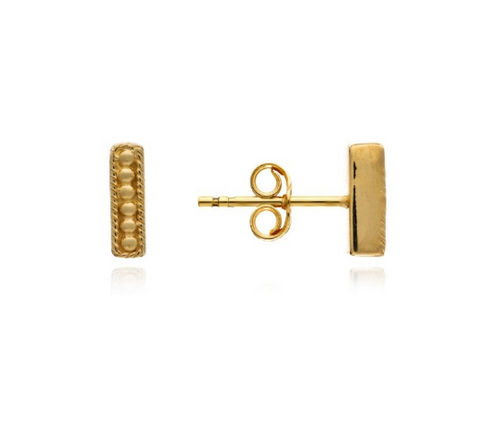 Gold Leote Stud Earrings
