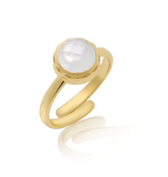 Apollo Gold Plated Doublet Ring, Mother of Pearl