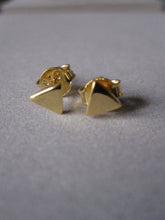 925 Silver Small Triangle Studs - Gold