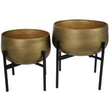 Golden Metal Planters set of two