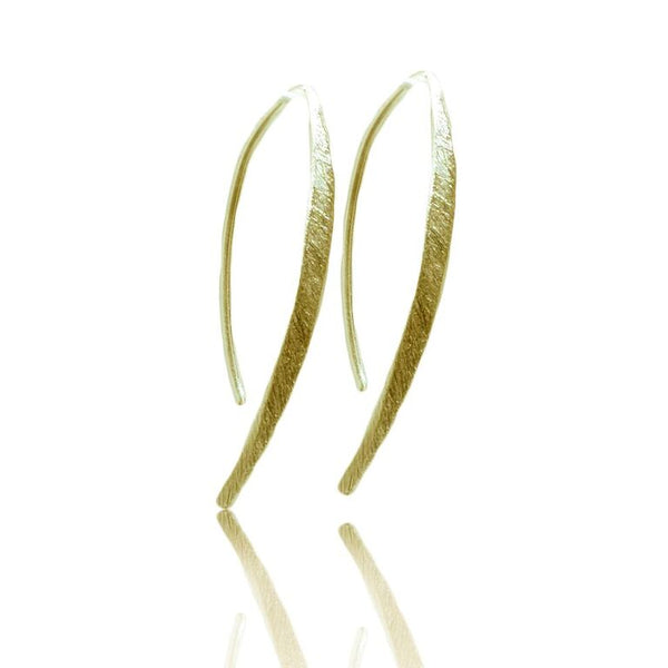 CollardManson 925 Silver Curved Drop Earrings - gold