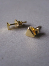 925 Silver Small Triangle Studs - Gold