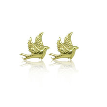 CollardManson 925 Silver Little Bird Studs-gold