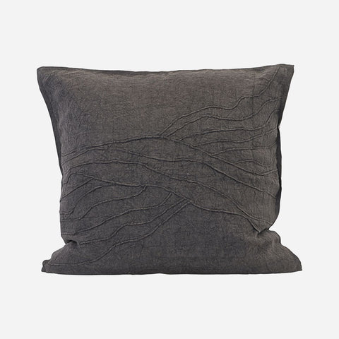 Cushion cover ,Pleats, Brown