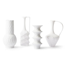 matt white porcelain vases (set of 4)