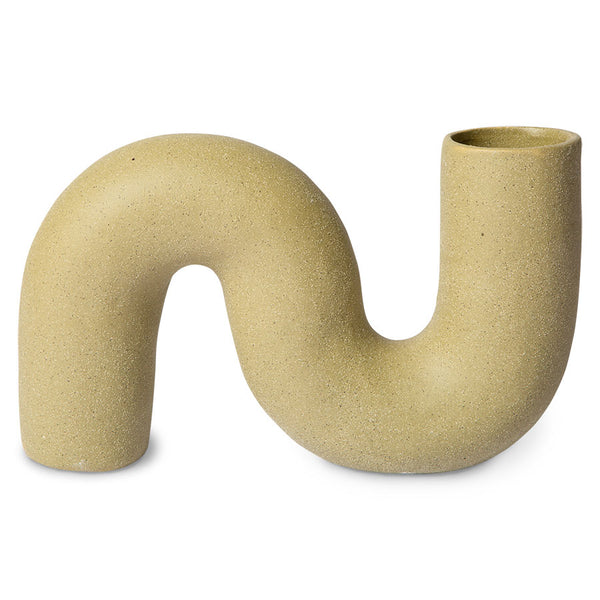 hk objects: ceramic twisted vase matt olive