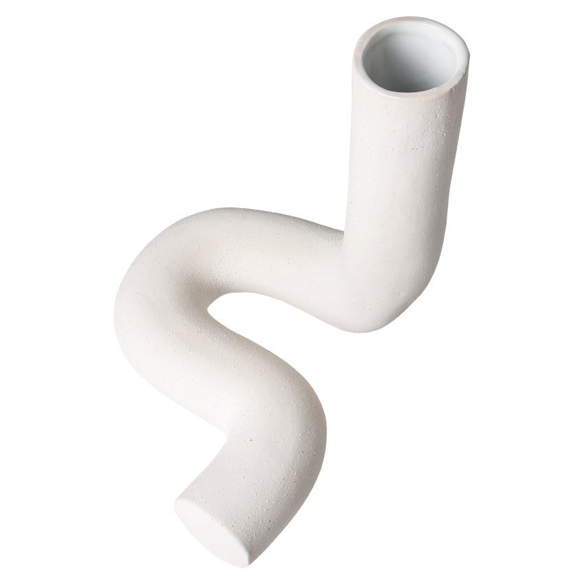 hk objects: ceramic twisted vase matt white