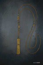 Tabito Long brass vintage needle vase necklace